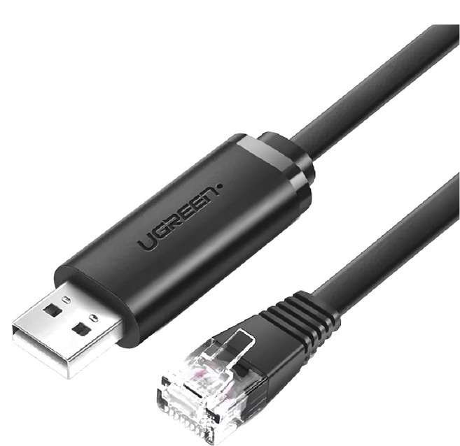 UGREEN 綠聯 USB轉RJ45 Console控制線 傳輸線, 3m, 黑色, 1條