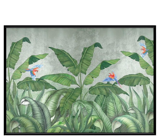 BOLUO GALLERY 菠蘿選畫所 叢林鸚鵡 掛畫 手繪質感 40 x 30cm 黑色 客廳佈置 CCTB3404B