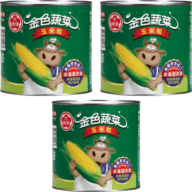 牛頭牌 玉米粒, 2.1kg, 3罐