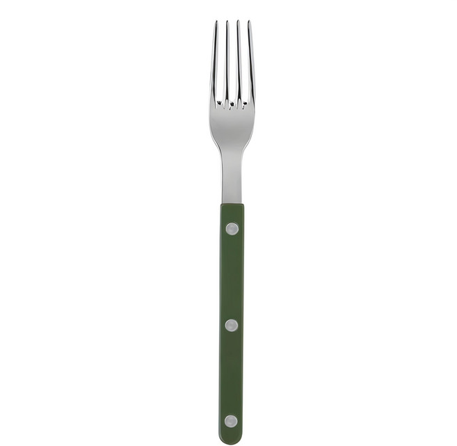 SABRE PARIS BISTROT 復古酒館鈕扣亮面系列 主餐叉 22cm, 綠色, 1支