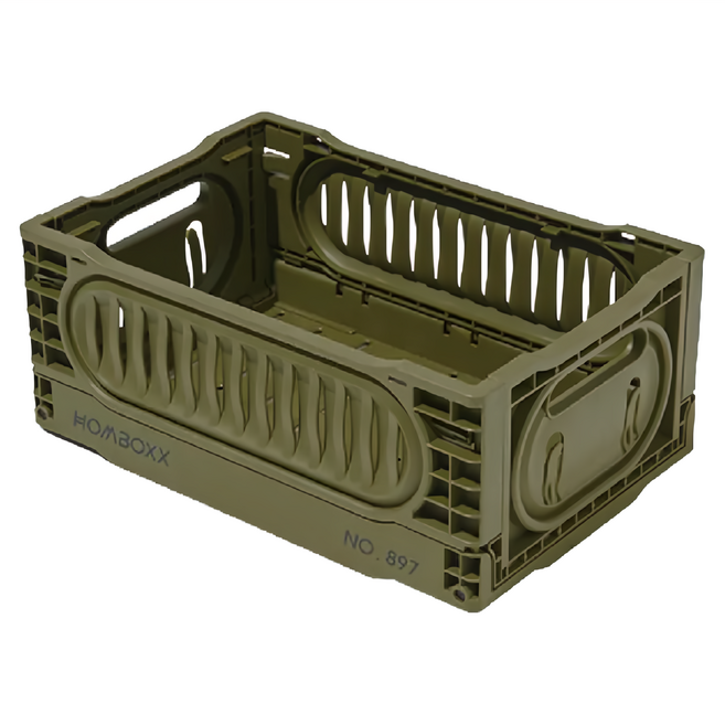 HOMBOXX 瓦特工業風收納盒 大 60 x 40 x 22cm 1.7kg 48L, 軍綠色, 1個
