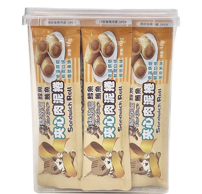 Cat Glory 驕傲貓 夾心肉泥捲 30條, 鱈魚鮪魚, 300g, 1桶