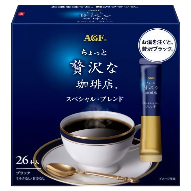 AGF 微奢華咖啡店 贅澤深煎即溶黑咖啡, 2g, 26條, 1盒