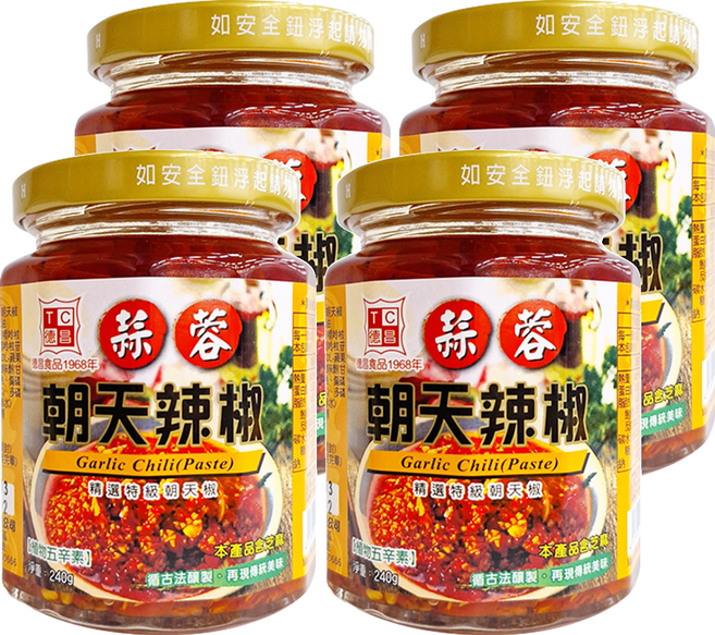 德昌 蒜蓉朝天辣椒, 240g, 4罐