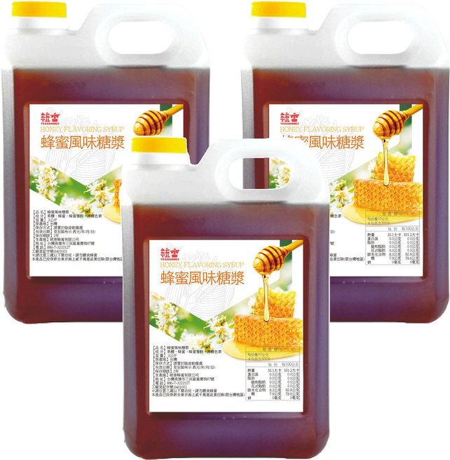 尋蜜趣 蜂蜜風味糖漿, 3kg, 3瓶