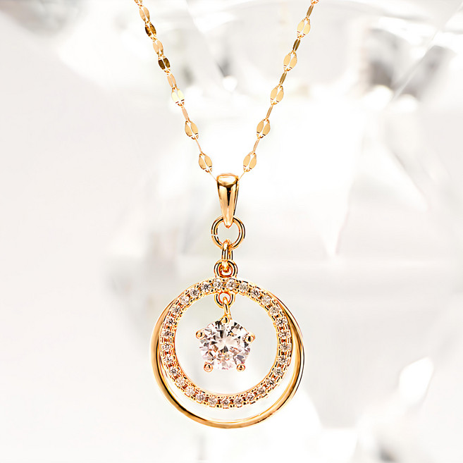 JuriEtte 14K/18K 女性日常款 Bell 金項鍊 + 贈品戒指 + 購物袋