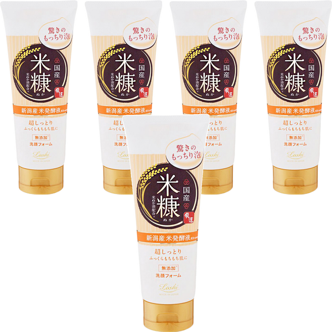 Loshi 樂絲 米糠潤澤飽滿洗面乳, 120g, 5條