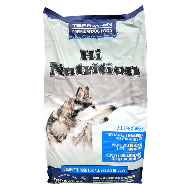 TOP RATION 全齡犬 PREMIUM DOG FOOD 能量補給配方 乾飼料, 嚴選火雞 + 羊肉, 18140g, 1袋