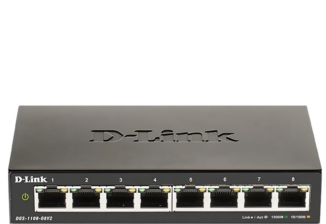 D-Link 簡易網管型交換器, DGS-1100-08V2, 1個