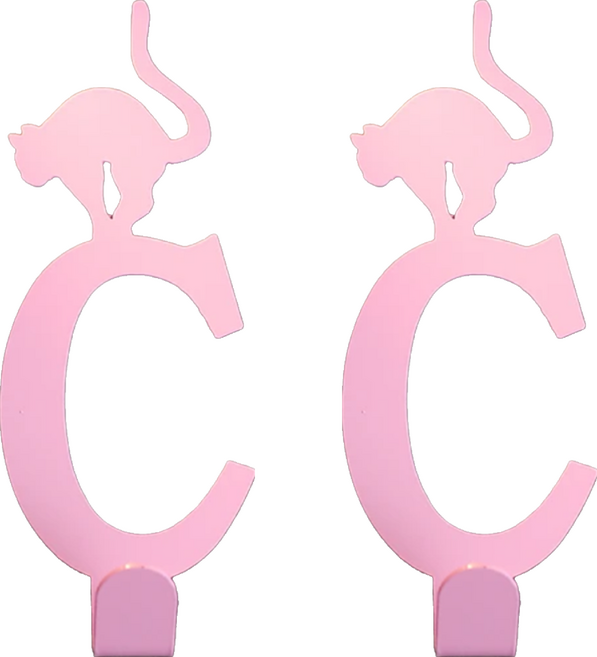OPUS 東齊金工 掛勾, 當貓咪遇上字母C 質感粉色, 2個