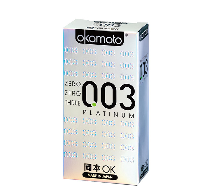 okamoto 岡本 003 白金極薄型保險套 52mm, 6入, 1盒