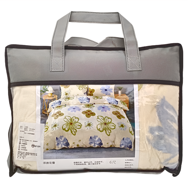 LAZYDAY BEDDING 小日常寢居 極柔暖法蘭絨兩用毯被床包 四件組