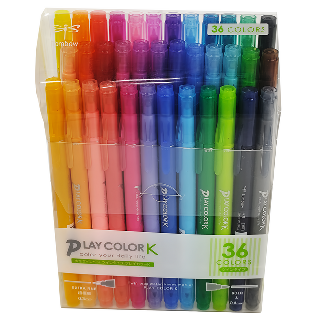Tombow 蜻蜓牌 PLAY COLOR K 雙頭彩色筆 GCF-013 127 × 38 × 188mm, 36色, 1組