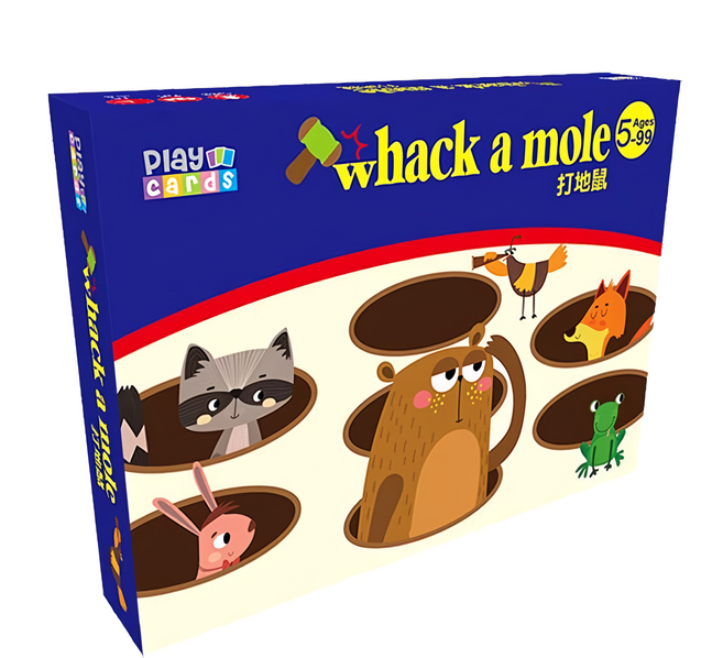 打地鼠 whack a mole 繁體中文版 牌卡80張 + 遊戲說明書 5歲以上 2~6人, 1盒, 多色