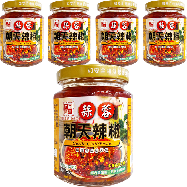 德昌 蒜蓉朝天辣椒, 240g, 5罐
