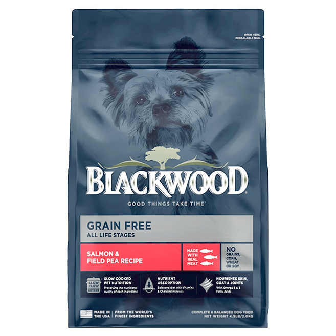 BLACKWOOD 全齡犬適用 極鮮無穀 低敏挑嘴配方, 鮭魚 + 豌豆, 2kg, 1袋