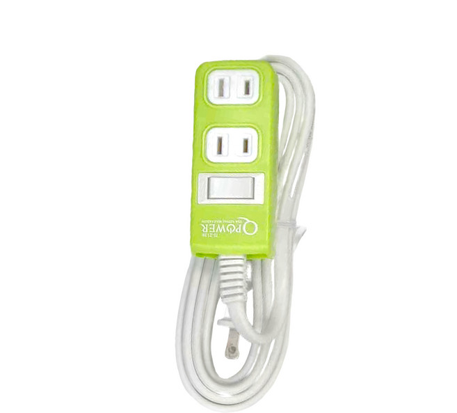 Tyson 太順電業 QPOWER 太超值 2孔1開3插 延長線插座 TS-213B, 4.5m, 萊姆色, 1條