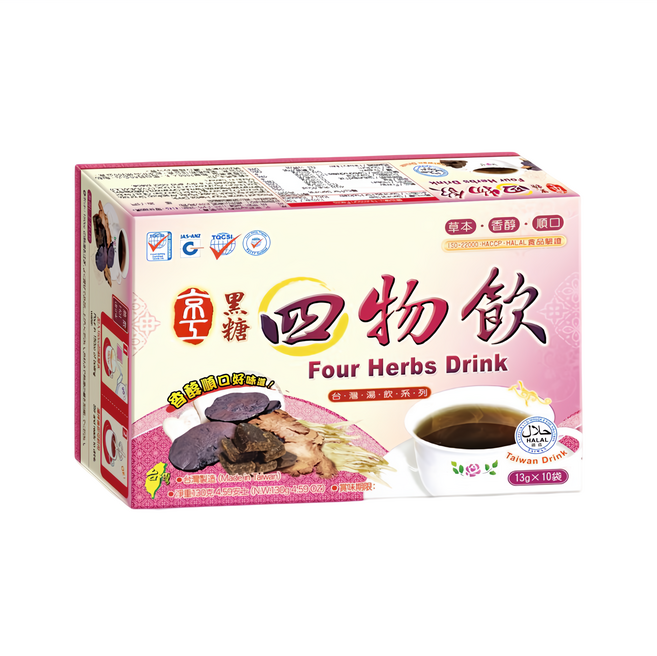 京工 黑糖四物飲, 13g, 1盒, 10包