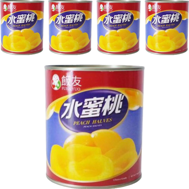 飯友牌 水蜜桃, 825g, 5罐