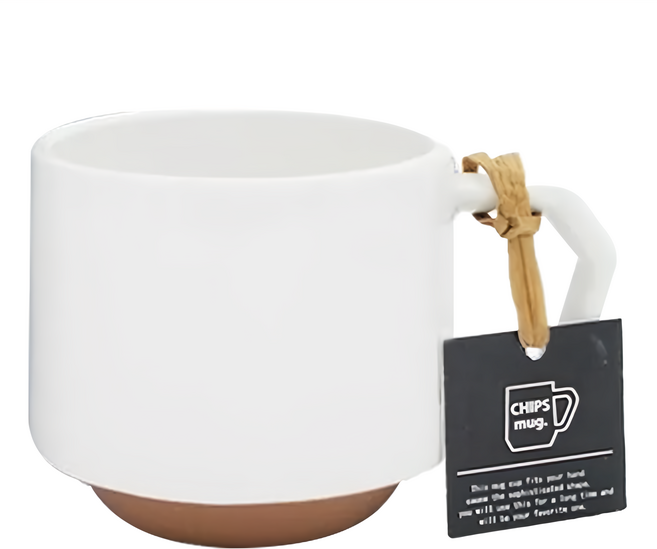 CHIPS mug. 美濃燒 CHIPS 咖啡杯 直徑8.3 x 7.3cm 280ml, 白色, 1個