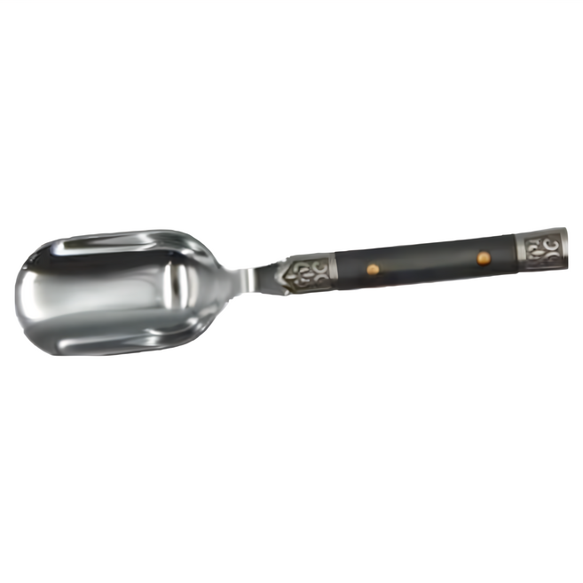品茗喝茶具 不銹鋼 茶則 黑檀圖騰茶勺 T12-1 茶具配件 17.2cm 勺寬3.5cm 手柄寬1.2cm 88g 銀色 + 黑色 1支