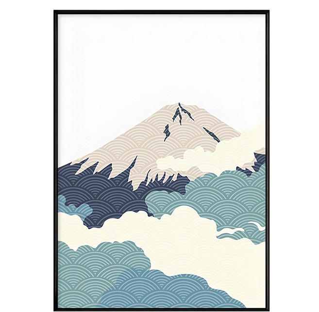 BOLUO GALLERY 菠蘿選畫所 雲氣迷漫的富士山I, 黑色