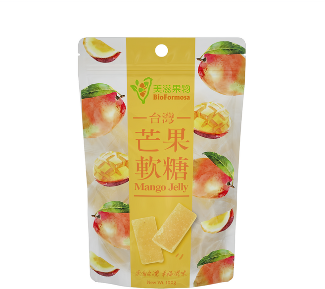 BioFormosa 美滋果物 芒果果汁軟糖, 100g, 1包