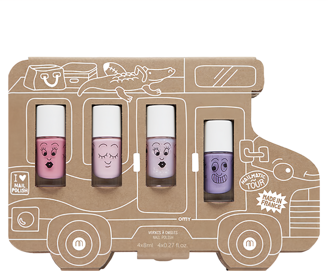 nailmatic KIDS 水漾亮彩指甲油 8ml*4瓶, 4瓶指甲油, 1組