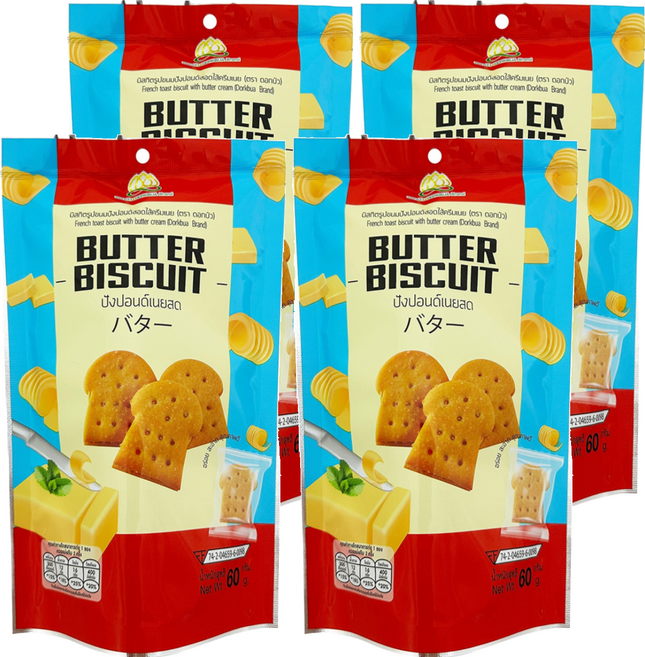 DORKBUA Brand 法式吐司餅 奶油風味, 60g, 4袋