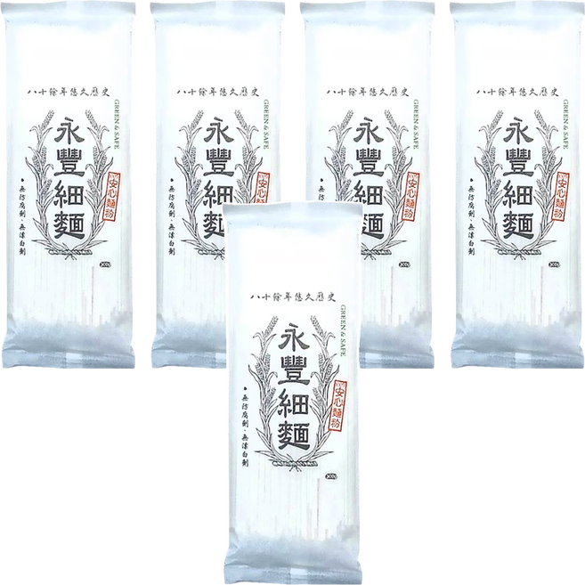 GREEN&SAFE 永豐餘生技 永豐細麵, 300g, 5包