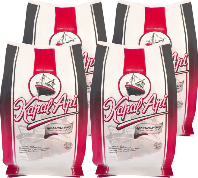 Kapal Api 火船 帆船咖啡粉 大, 380g, 1入, 4包