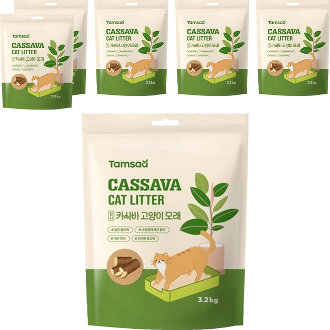 Tamsaa Cassava 貓砂, 3.2kg, 無香, 6包