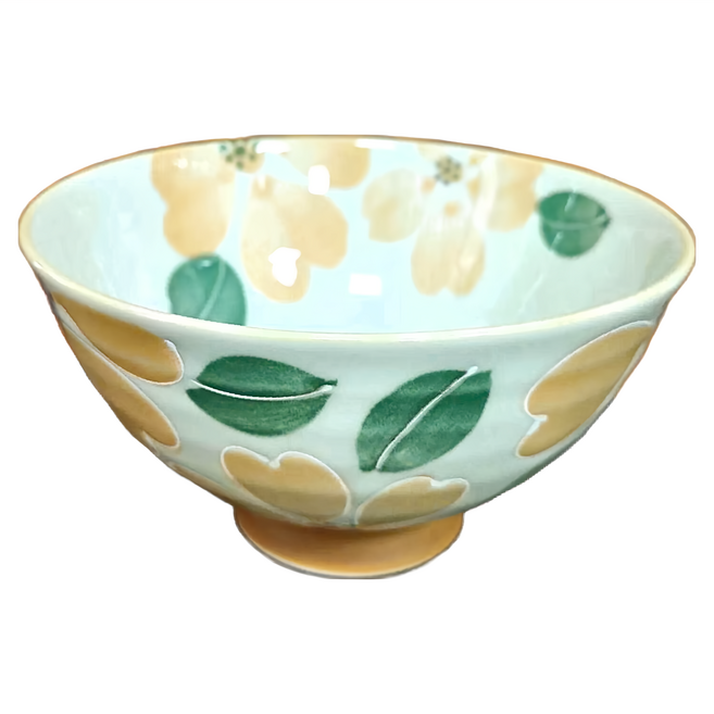 佐和陶瓷 中平飯碗 日本製 11.5 x 6.5cm 250ml, 黃波斯菊, 1個