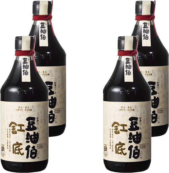 豆油伯 缸底釀造醬油, 500ml, 4瓶