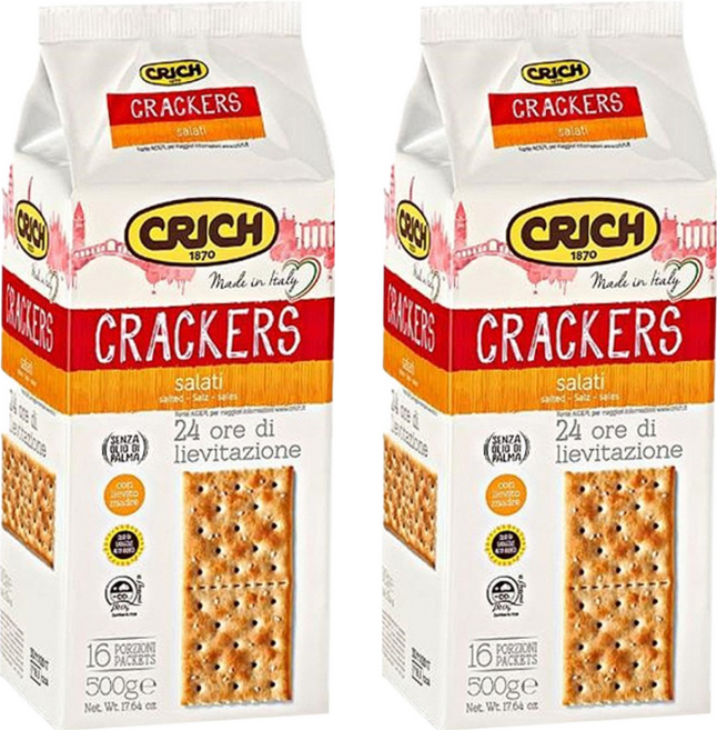 CRICH 克里奇 義大利鹽味蘇打餅 鹽味, 500g, 2袋