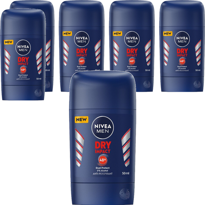 NIVEA 妮維雅 MEN 台灣公司貨 男士止汗爽身乳膏 Pro升級 乾適活力, 6瓶