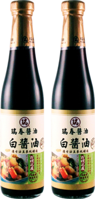 瑞春醬油 黃豆白醬油, 420ml, 2瓶