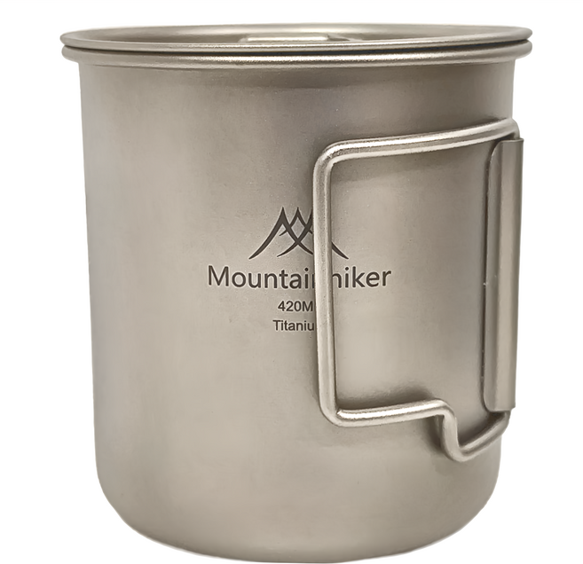 Mountainhiker 山之客 帶蓋鈦馬克杯 SZK951, 鈦色, 1個