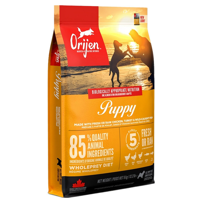 Orijen 歐睿健 台灣公司貨 幼犬用 無穀配方乾飼料, 野牧鮮雞+新鮮蔬果, 6kg, 1袋