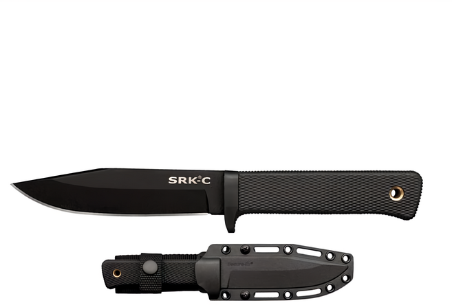 美國 Cold Steel Compact直刀 冷鋼SRK SK-5鋼 附刀鞘 CS49LCKD, 黑色, 1支