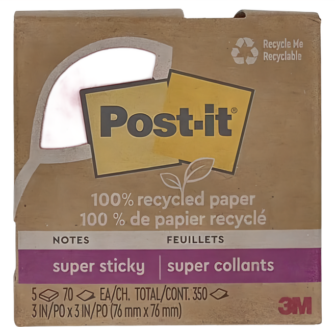 3M Post-it 利貼 狠黏 環保便條紙 70張 76 x 76mm, 粉嫩色系, 5入, 1組