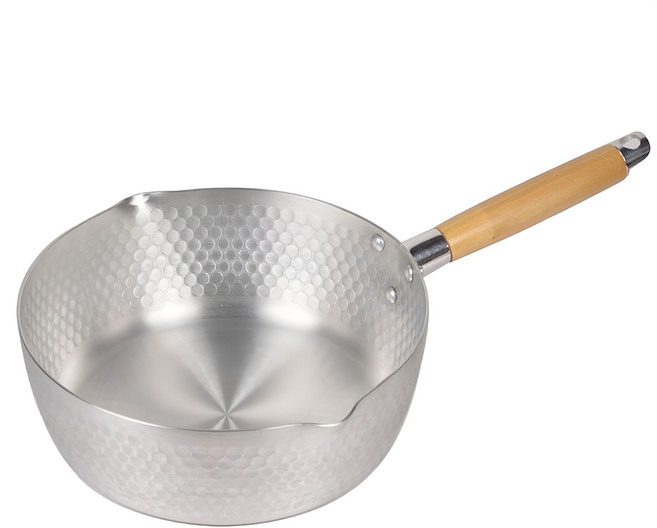 PEARL LIFE 珍珠金屬 鋁製雪平鍋(IH適用)Vante HB-190 24cm, 銀色 + 原木色, 1入