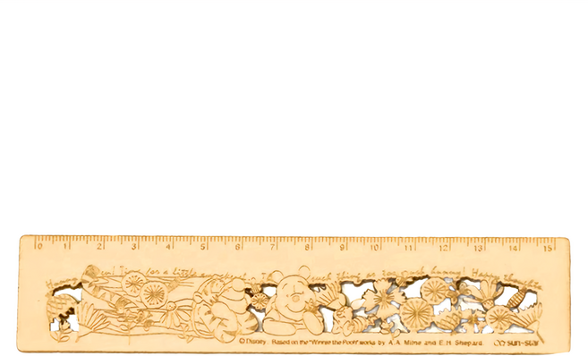 sun-star 維尼 百畝森林系列 木質鏤空 15公分尺 16 x 3.5cm, 木紋色, 1個