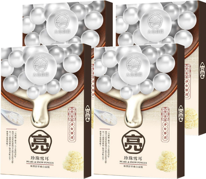 MY SCHEMING 我的心機 大地農潤 極潤鮮萃珍珠雪耳嫩白面膜 柔嫩膚感 親膚舒適 植物纖維膜布, 5片, 4盒