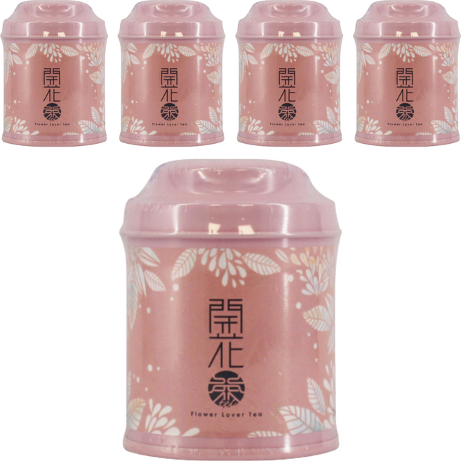 無藏茗茶 工藝花茶 會開花的茶 粉色 小茶罐, 8g, 1罐, 5罐