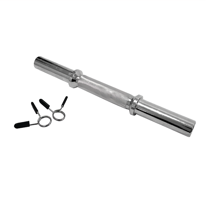 Healgenart 卡握強力啞鈴桿 附固定器 長35cm 直徑3cm, 1.9kg, 1個, 銀色