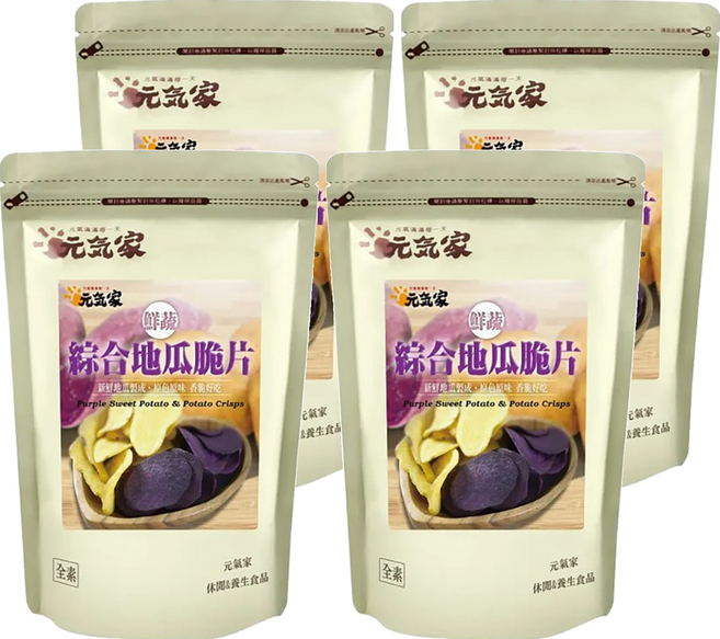 元氣家 綜合地瓜脆片, 100g, 4包