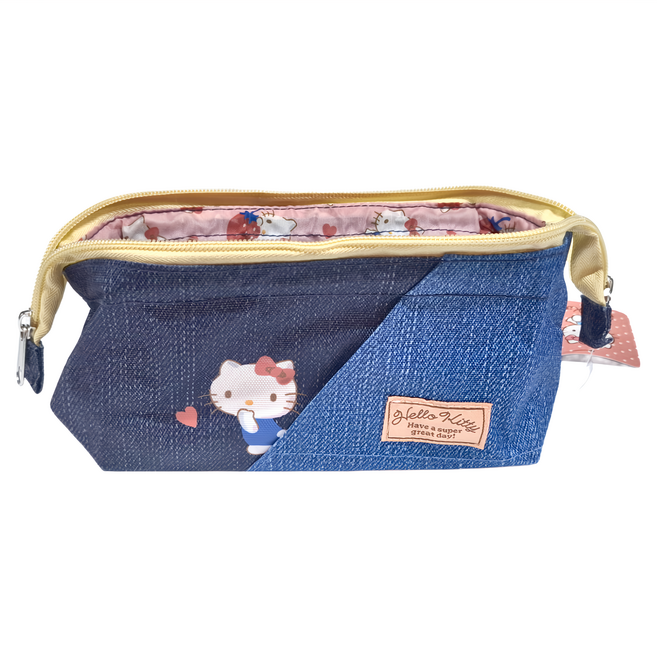 Hello Kitty 凱蒂貓 牛仔風化妝包098 可愛時尚 方便攜帶 多功能收納