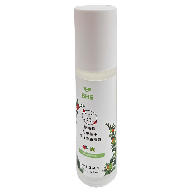 SHE 蔓越莓私密植萃淨白清新噴霧 微涼型, 50ml, 1瓶