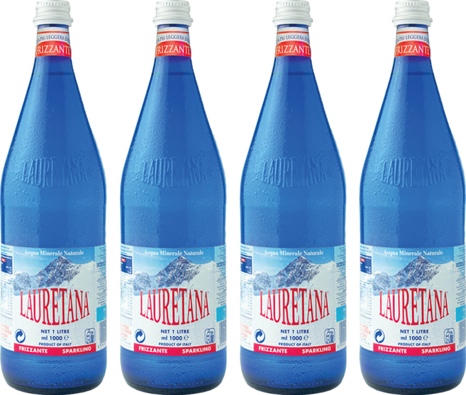 LAURETANA 蘿莉塔娜 冰河氣泡水 玻璃瓶, 1L, 4瓶
